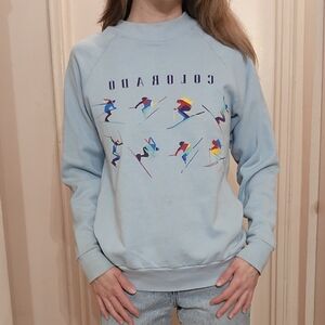 Light Blue Graphic Sweatshirt
